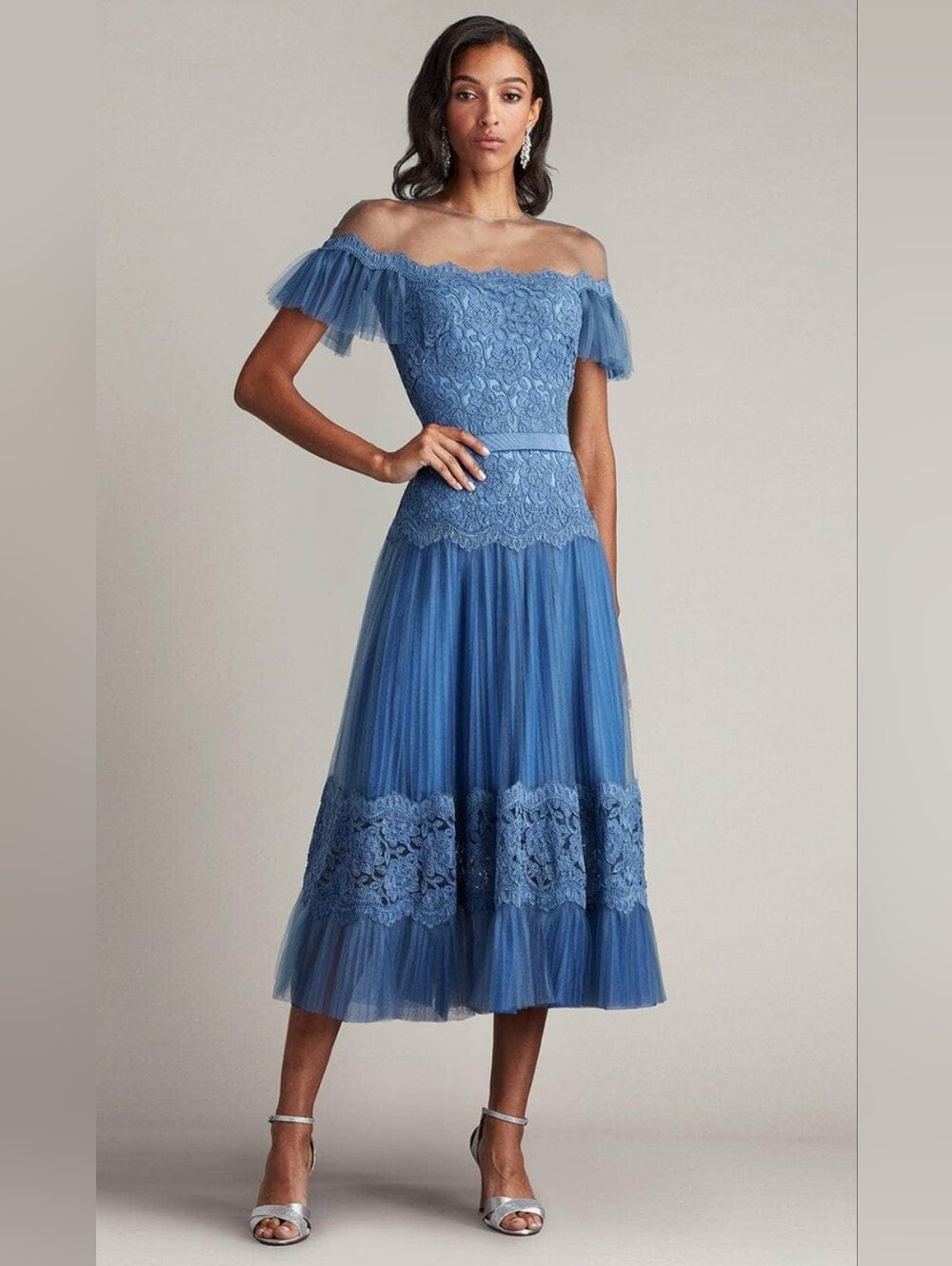 Tadashi Shoji CFJ24361MD - Flutter Sleeve A-Line Dress